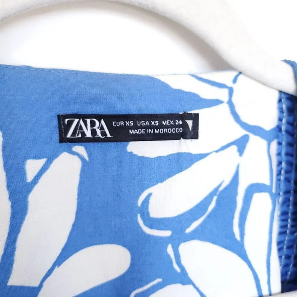 ZARA Daisy Floral Statement Ruffle Sleeve Midi Dress Size XS Sweetheart Neck - Picture 8 of 16